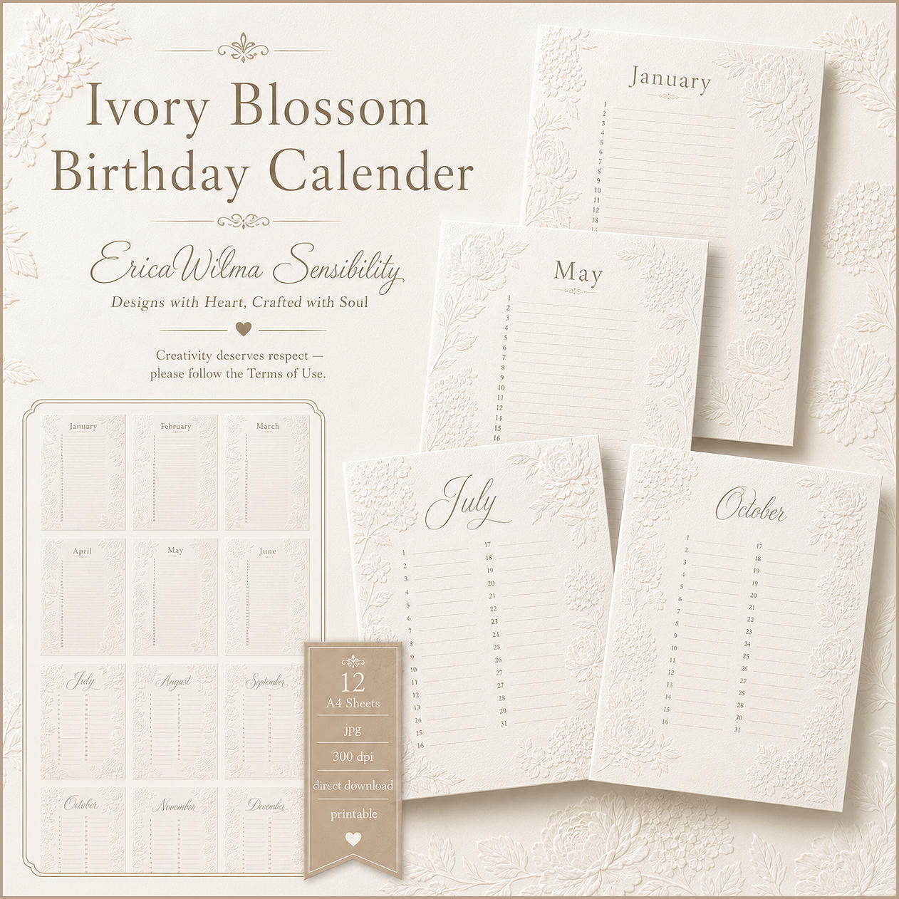 (image for) EW AI Birthday Calander Ivory Blossom 2026